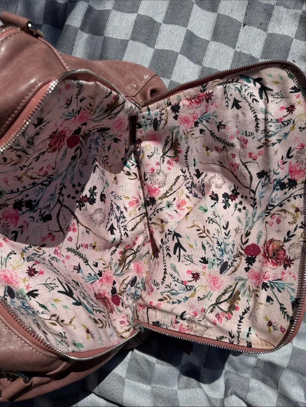 House of Flynn Pink Leather Tote with Logo Plaque